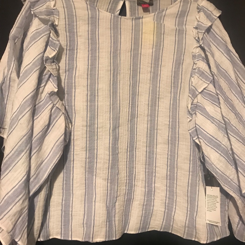 NWT  Vince Camuto  Large, Patina Blue Stripe top